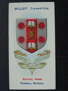 Nr.3 LANCASHIRE - ROSSALL SCHOOL Schulwappen von W.D.& H.O.Wills 1906 - Bild 1 von 1
