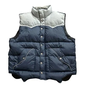 Daniel Cremieux Down Quilted Puffer Vest in Navy and Grey size XL Hidden Hood! - Picture 1 of 12