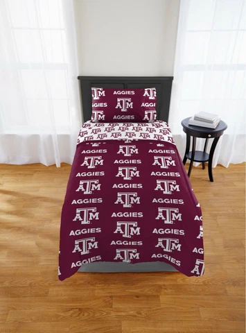 Texas A&M Aggies Twin Bed in a Bag (Rotary) OFFICIAL NCAA Cover