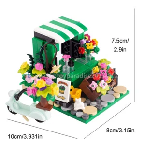 Building Blocks Bricks MOC City Street View Florist Shop Tile Lamp Baseplate - Picture 1 of 7