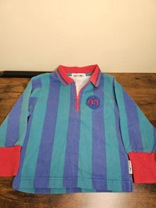 Gymboree boys Sz Sm Rainbow tag vintage colorblock long sleeve polo shirt Patch - Picture 1 of 7