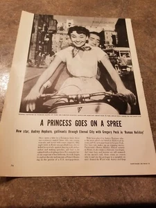 Pubblicità stampa d'epoca 1953 Audrey Hepburn. Come Principessa Brucia - Foto 1 di 1