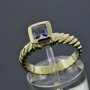 David Yurman Lavendel Amethyst 18K Gelbgold klassischer Zopfring Größe 6,5 - Bild 1 von 6