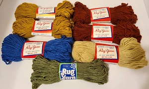 VTG Coats & Clark's Rug Yarn Lot of 7 Burnished Gold, Blue, Rust, Avocado, Gold - Picture 1 of 17