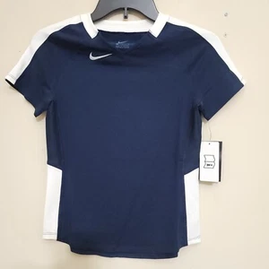nwt NIKE Youth Girls Medium V Neck Volleyball Training Dri Fit Shirt Navy Blue - Picture 1 of 9