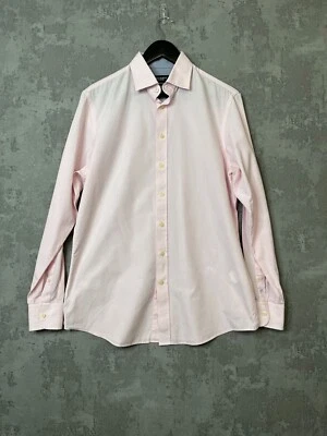 Hackett Shirt Men's Medium Pink White 100% cotton striped Classic Fit Button-Up - Image 1 of 4