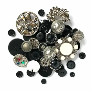 Buttons Galore Value Pack Assorted Black & Silver HAB105 - Dress It Up - Picture 1 of 2