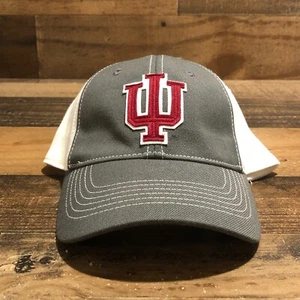 Indiana Hoosiers Hat Cap Mens Fitted Medium Gray White NCAA Basketball - READ - Picture 1 of 9