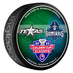 2023 AHL Calder Cup Playoffs Duelling Puck Texas Stars gegen Milwaukee Admirale - Bild 1 von 2