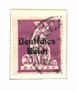 DEUTSCHES REICH BAVARIA Mi. #122I used stamp Lightly Hinged 20Pfg - Picture 1 of 1