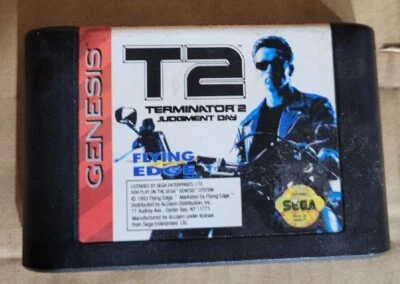 T2 - Terminator 2: Judgment Day (Sega Genesis, 1993) - Game Cartridge Only - Image 1 of 2