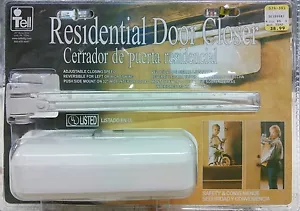 Door Closer Adjustable Speed, Reversible Residential Door Closer, Ivory - Picture 1 of 3