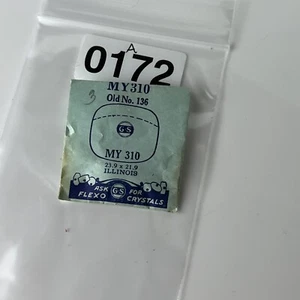 MY310 Illinois Old No 136 Watch Crystal Replacement 23x21 FLEXO USA Made - Picture 1 of 2