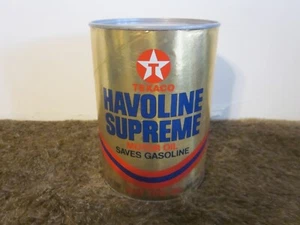 Vintage 1 Quart Texaco Havoline Supreme Motoröl Dose voll - Bild 1 von 3
