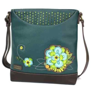 NUEVO BOLSO BANDOLERA CHALA AZUL TURQUESA SUCULENTO DULCE MENSAJERO IMITACIÓN CUERO - Imagen 1 de 3