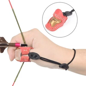 Ming Guang Archery Thumb Ring Handmade Protector Safety A Leather Thumb Guard - Picture 1 of 11