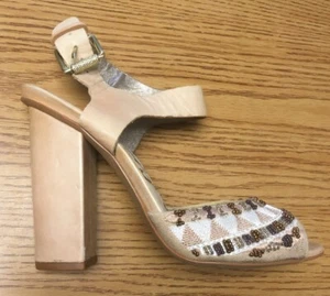 Tacones altos con cuentas Sam Edelman Yuri Peeptoe, beige, 7 M - Imagen 1 de 7
