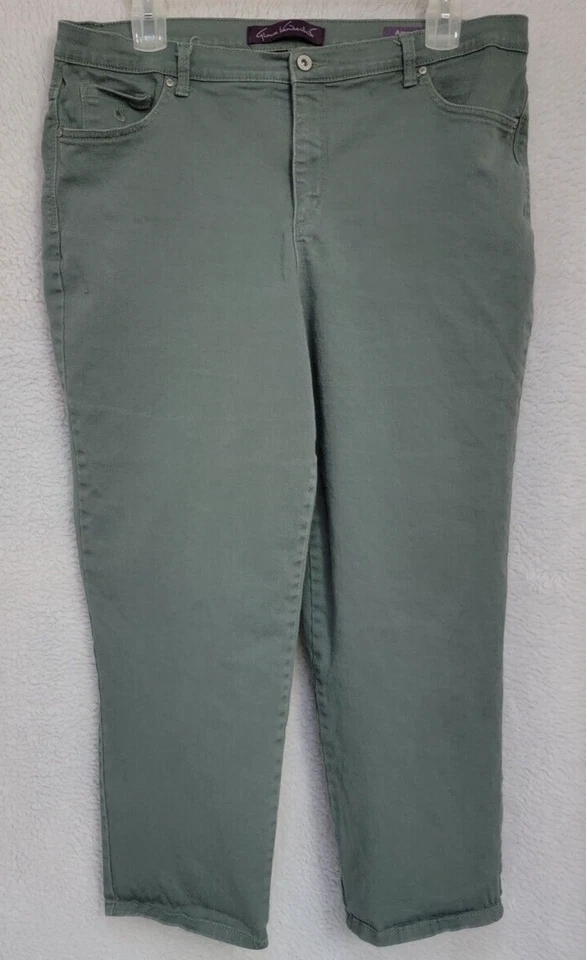 Pantalones de mezclilla para mujer Gloria Vanderbilt talla 16W verde Amanda Foto 1 de 4