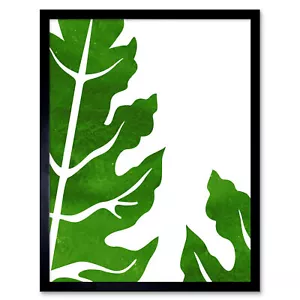Jungle Leaves Watercolour Wall Art Print Framed 12x16 - Picture 1 of 34