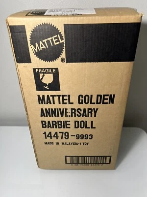 Barbie de porcelana 50 aniversario dorado 1995 #14479 nueva en caja sellada en remitente Foto 1 de 4