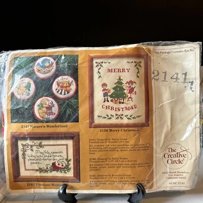 Creative Circle Crewel Ornament Kit Nature’s Wonderland 2141 Stitch Embroidery - Image 1 of 4