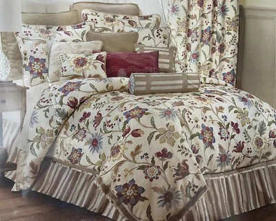 Rose Tree Queen Bedding Set Comforter Shams Bed Skirt Floral - Image 1 of 4