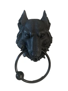 8" Inch Evil Wolf Gargoyle Resin Door Knocker Statue Figurine - Picture 1 of 16