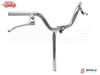 Manubrio Cromato in Acciaio Bici Ø 22,2 Pieghevole - Graziella Completo di Leve - Immagine 1 di 3