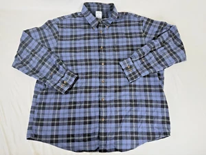 Brooks Brothers XXL Regent Flannel Shirt Blue Plaid 100% Cotton Button Down 2XL - Picture 1 of 11