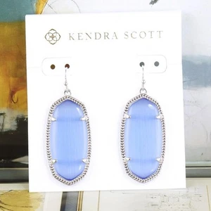 Pendientes Kendra Scott Elle Periwinkle Tono Plata Nuevo con Etiquetas - Imagen 1 de 5