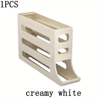 Dispensador de huevos para refrigerador enrollable de 4 niveles soporte automático para huevos enrollable estante de almacenamiento Foto 1 de 4