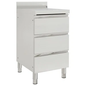 kitchen cabinet stainless steel 3 drawers adjustable 50x60x95cm silver 1179 - Picture 1 of 8