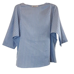 Andre Christian Paris Blue Striped Dolman Sleeve Top Blouse Womens Size M - Picture 1 of 6