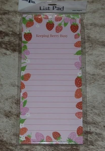 LEANIN TREE "Keeping Berry Busy"~Strawberries~Magnetic List NotePad~#61861 - Picture 1 of 2