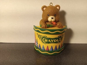 Vintage 1992 Crayola Bear Crayons Christmas Ornament Drum Binney Smith - Picture 1 of 7
