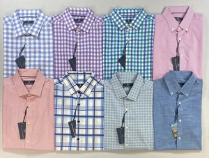 Men's Hart Schaffner Short Sleeve Cotton Button Front Shirt NEW - Picture 1 of 17