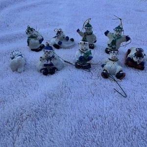 Giftco Set Of 9 Snowman Mini Ornaments - Picture 1 of 13