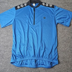 Canari Mens Cycling Jersey Size XL Short Sleeve Quarter Zip Blue  - Picture 1 of 5