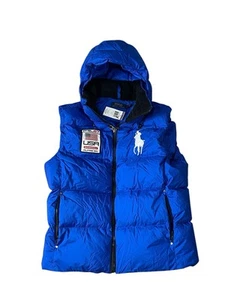Nuovo-Mens Polo Ralph Lauren L/G USA Down Hill sci alpino gilet BLU puffer - nuovo con etichette - Foto 1 di 6
