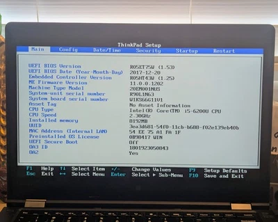 联想 ThinkPad Ultrabook 2017 i5-6200U 8GB 256GB 固态硬盘 14 英寸笔记本电脑带充电器 — 第 1/4 张图片