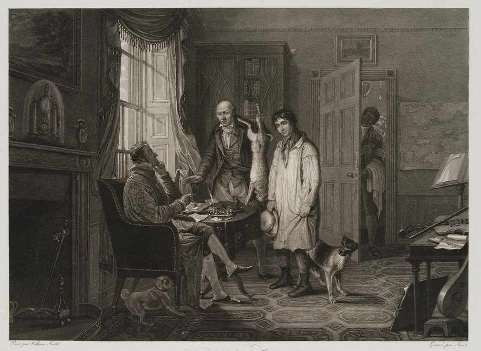 JAZET (*1788) nach KIDD (19.Jhd), Le Braconnier Pris,  1819, Aquatinta Figürlich - Bild 1 von 4