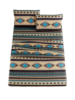 Prescott 4-Piece Southwestern Geometric Tribal Multicolor Teal Beige Black Gr... - Изображение 1 из 4