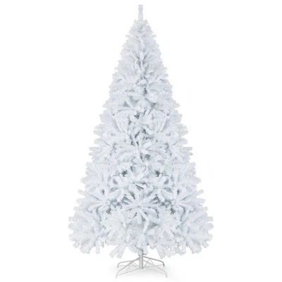9ft White Christmas Tree Classic Pine Tree PVC Material Thicken Tips(White) — 第 1/4 张图片