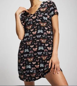 SOMA COOL NIGHTS SLEEPSHIRT Schmetterling schwarz V-Ausschnitt XXL Nachthemd Neuheit Print - Bild 1 von 7