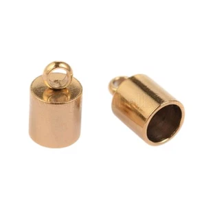 Stainless Steel golden cord ends/end cap 5mm hole 10x6mm tarnish resistant - Picture 1 of 1