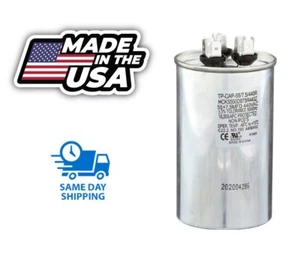 Run Capacitor, 55/7.5/440 VAC, Round, TP-CAP-55/7.5/440R (Made in USA)HVAC DIY - Picture 1 of 1