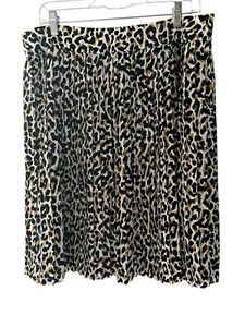NWT J. Crew Women’s Size 14 Leopard Accordian Pleat Skirt Q19 - Picture 1 of 6