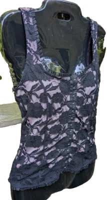 Corsé Top Vintage Rave Y2K Mujer Talla L Encaje Rosa Ojo Gancho Gótico Hada Oscura EE. UU. Foto 1 de 4