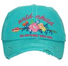 Wild Child Do Anything With Love Distressed Baseball Cap Vintage Blue Hat
