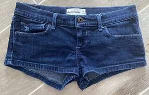 Abercrombie Kids Girl's Size 14 Dark Denim Blue Jean Low-Rise Shorty Shorts - Picture 1 of 5